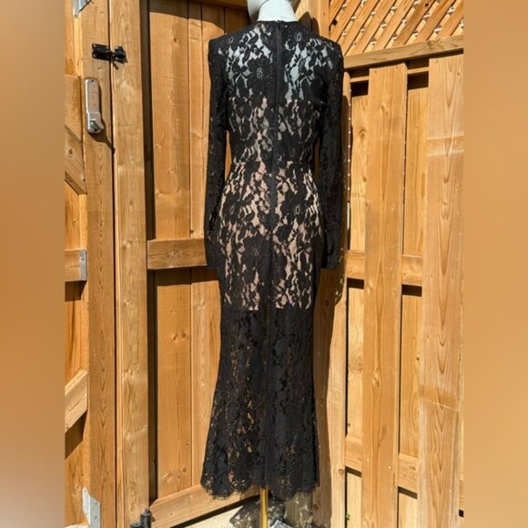 🆕 BRONX & BANCO 🧿 NWOT Colette Noir Black Lace Gown, Sz M US 6 - Picture 7 of 14